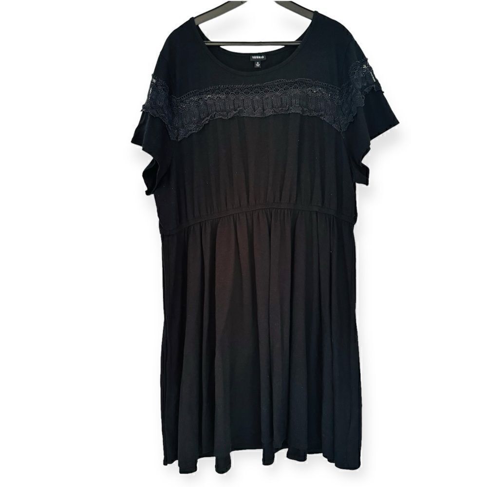 Torrid Black Crochet Knit Casual Short Sleeve Dress Size 4X